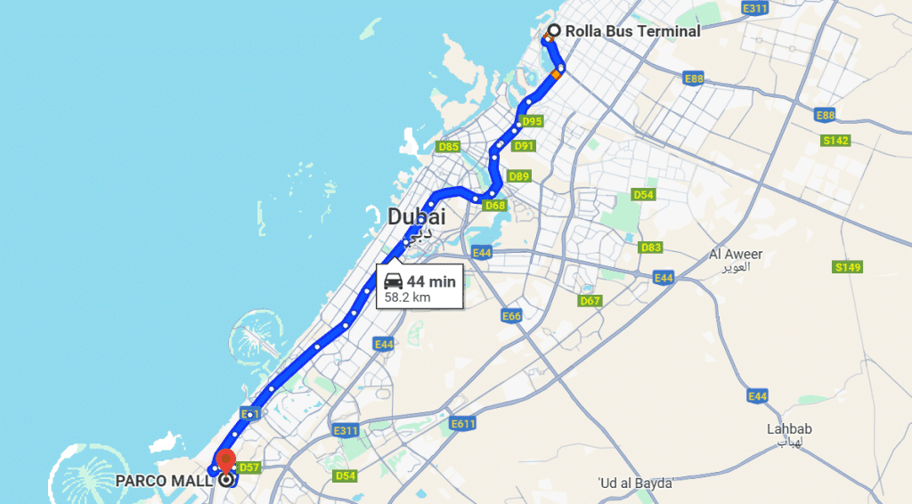 Sharjah to Jebel Ali