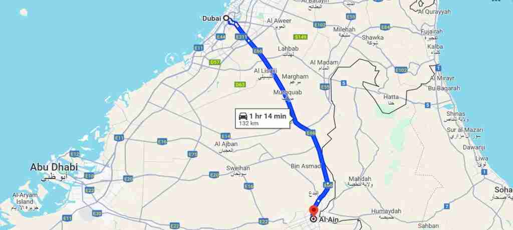 Dubai To Al Ain Bus Maps