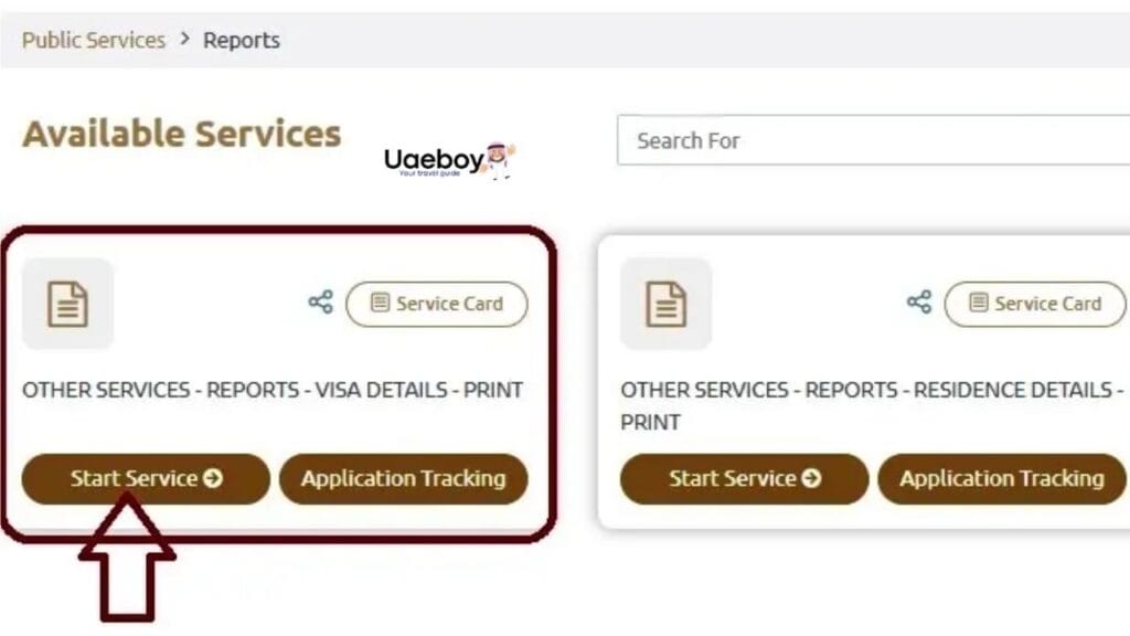 Click on Other Services-Reports-Visa Details-Print